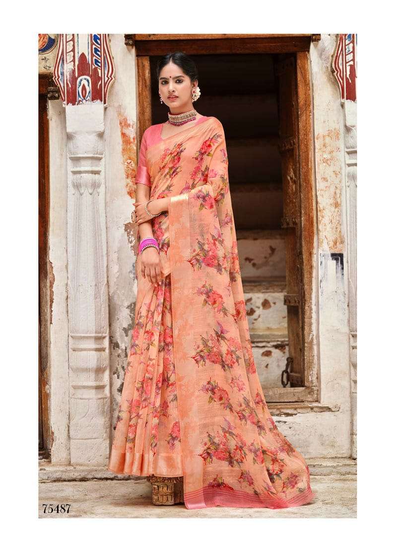 Pravina Lifestyle Cotton Vol 9 Linen Cotton Fancy Saree