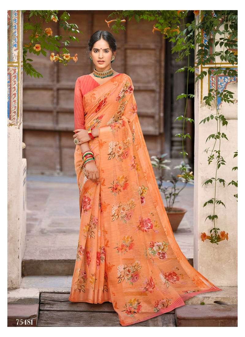 Pravina Lifestyle Cotton Vol 9 Linen Cotton Fancy Saree