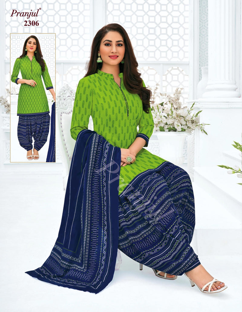 Pranjul Fashion Priyanshi Vol 23 Pure Cotton Patiyala Style Festive Wear Salwar Kameez