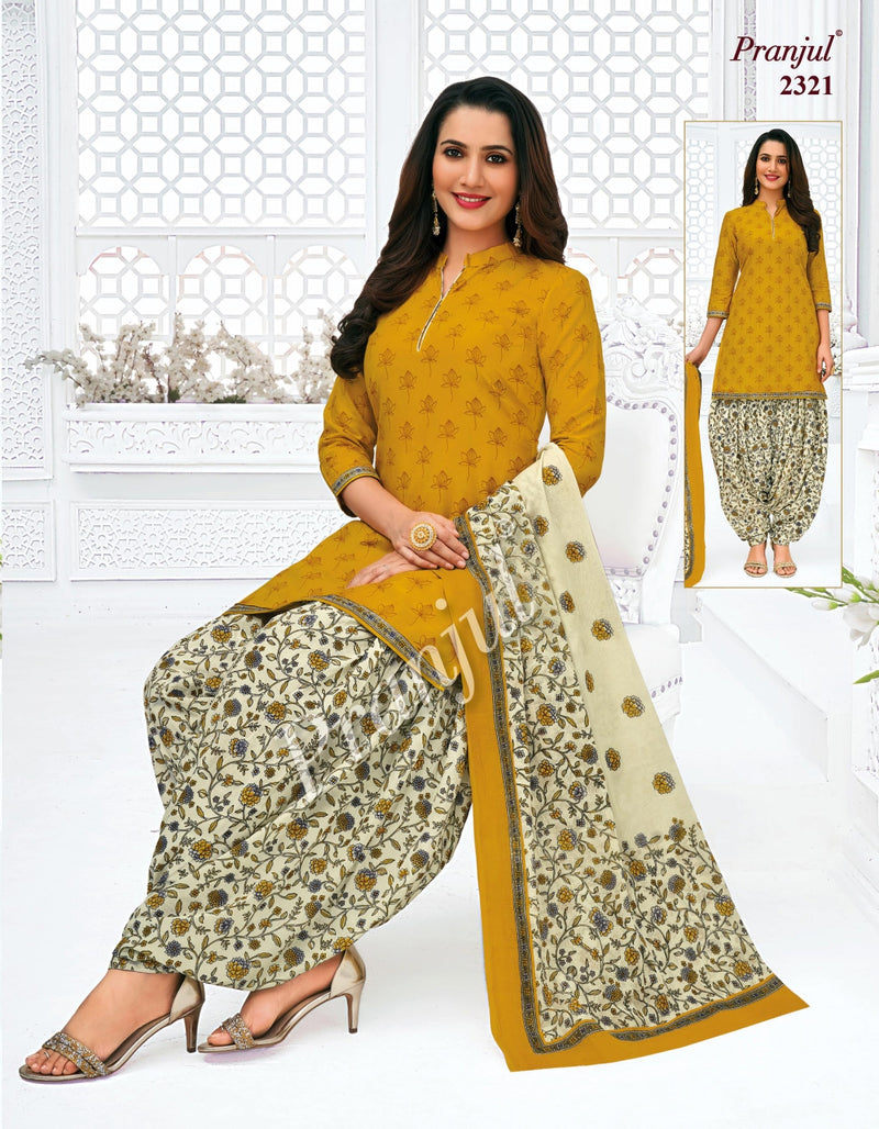 Pranjul Fashion Priyanshi Vol 23 Pure Cotton Patiyala Style Festive Wear Salwar Kameez