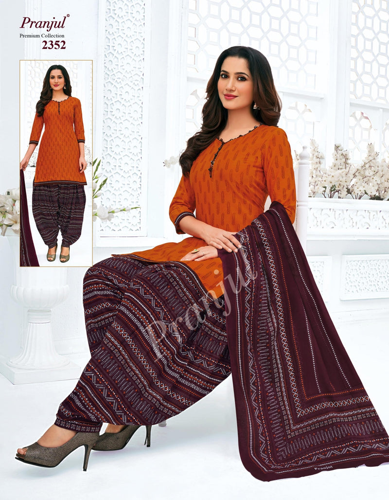 Pranjul Fashion Priyanshi Vol 23 Pure Cotton Patiyala Style Festive Wear Salwar Kameez