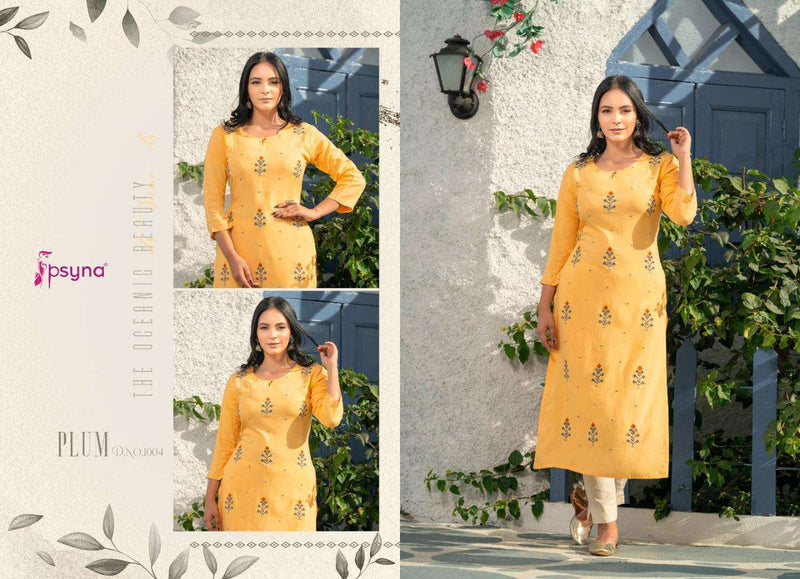 Psyna Launch By Plum Rayon Printed Designer Exclusive Readymade Casual Wear Fancy Kurti