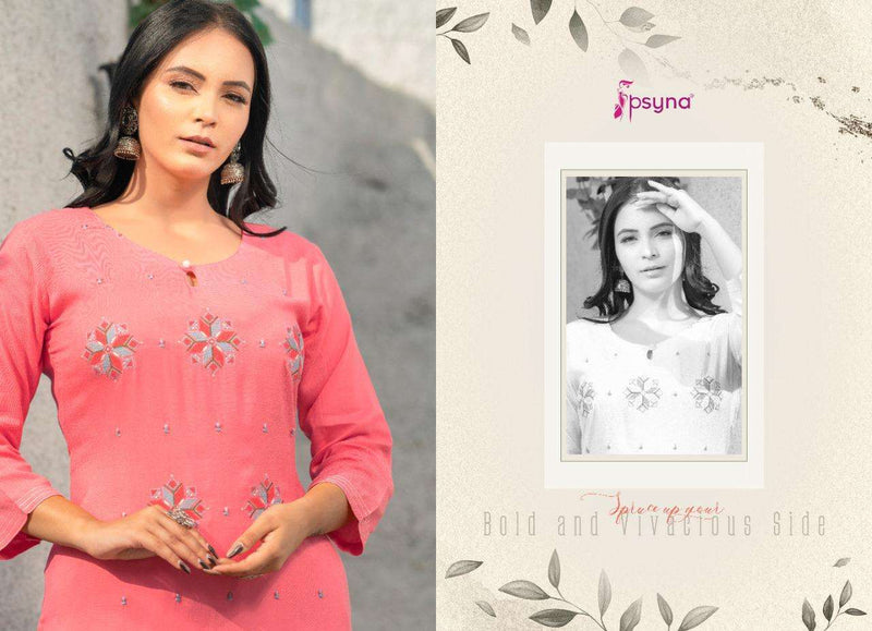 Psyna Launch By Plum Rayon Printed Designer Exclusive Readymade Casual Wear Fancy Kurti