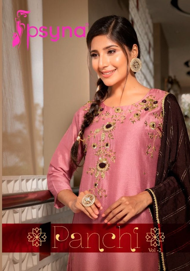 Psyna Panchi Vol 2 Pure Chanderi Designer Wear Kurti With Botton And Dupatta Wear