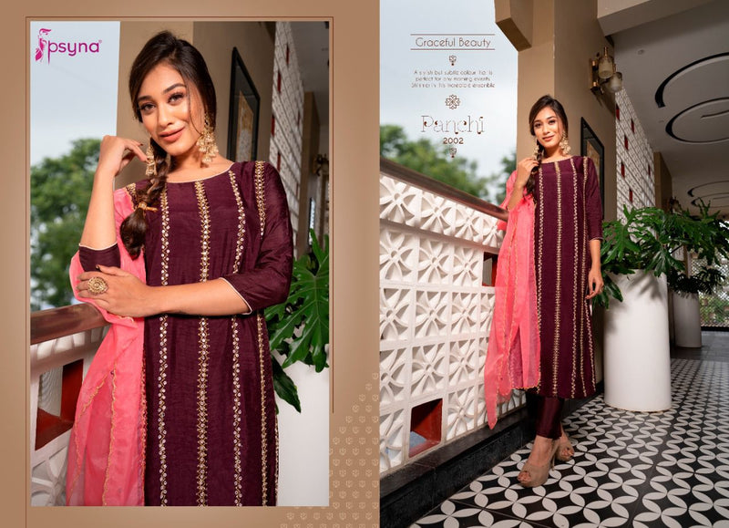 Psyna Panchi Vol 2 Pure Chanderi Designer Wear Kurti With Botton And Dupatta Wear