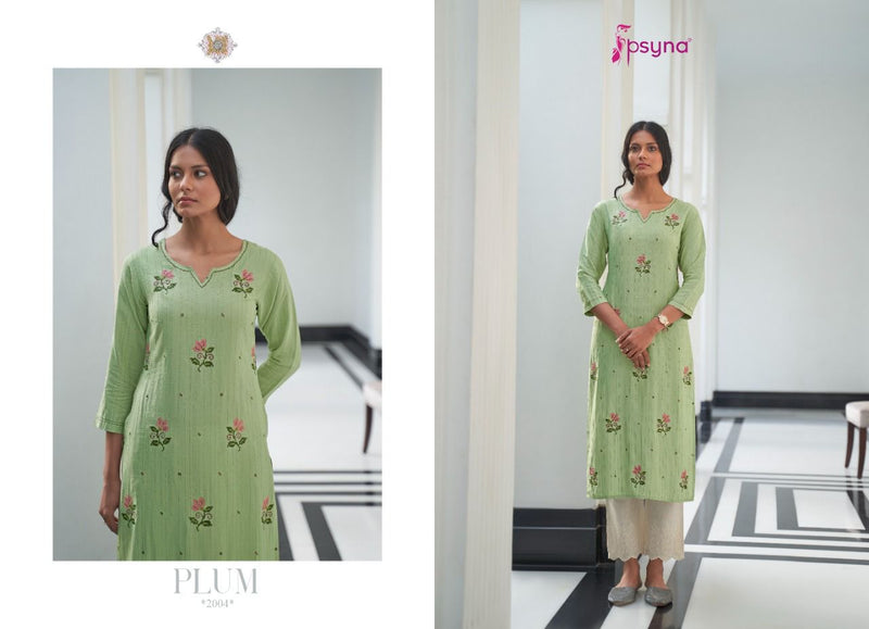 Psyna Plum Vol 2 Pure Rayon Casual Wear Embroidered Kurti