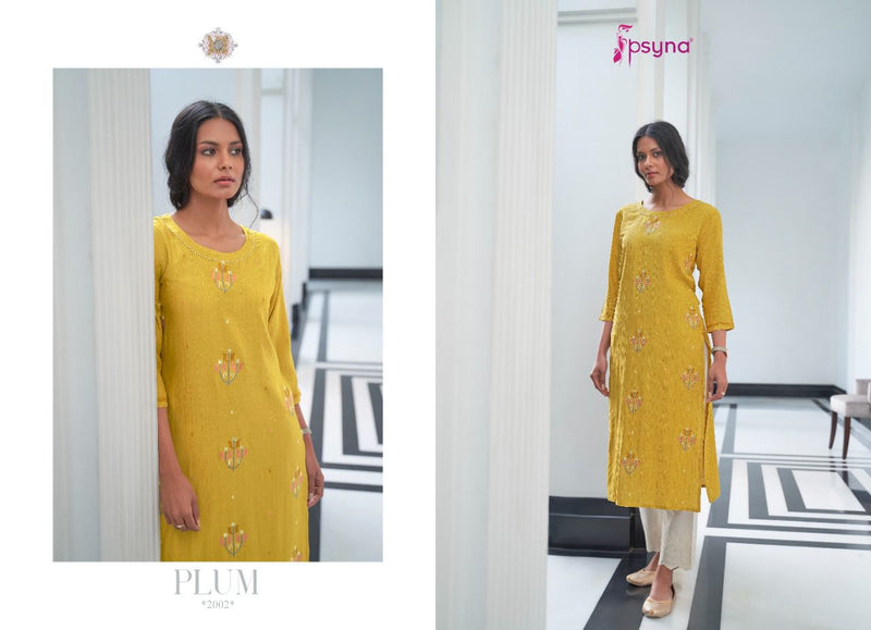 Psyna Plum Vol 2 Pure Rayon Casual Wear Embroidered Kurti