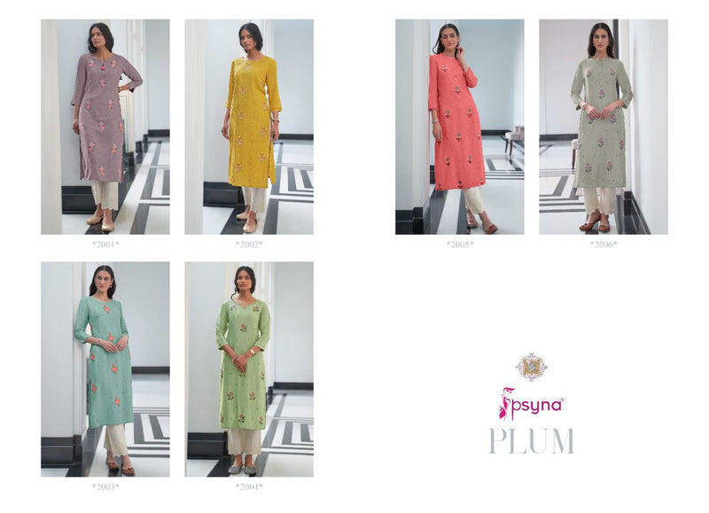 Psyna Plum Vol 2 Pure Rayon Casual Wear Embroidered Kurti