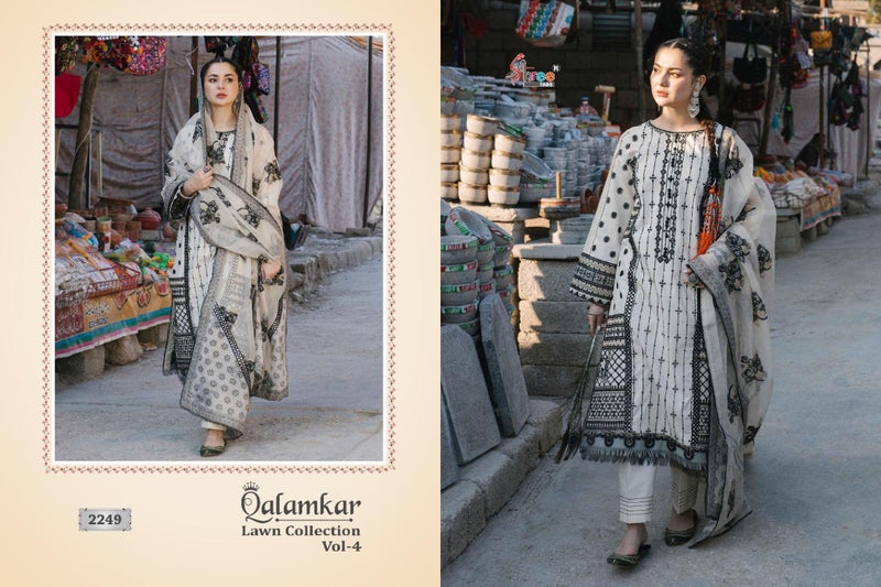 Shree Fabs Qalamkar Lawn Collection Vol 4 Lawn Cotton Designer Pakistani Style Embroidered Party Wear Salwar Suits