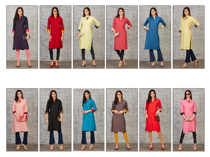 Master Queen Rayon Fancy Stylish Casual Office Wear Kurtis