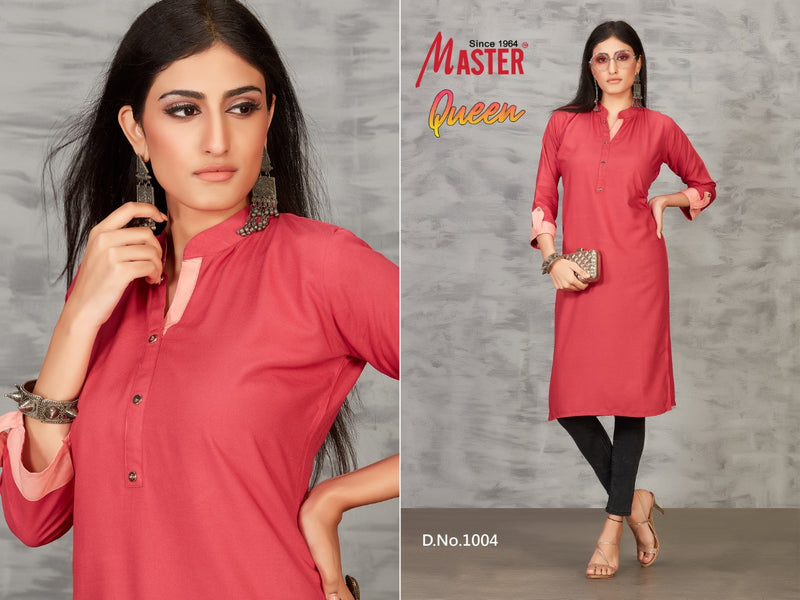 Master Queen Rayon Fancy Stylish Casual Office Wear Kurtis
