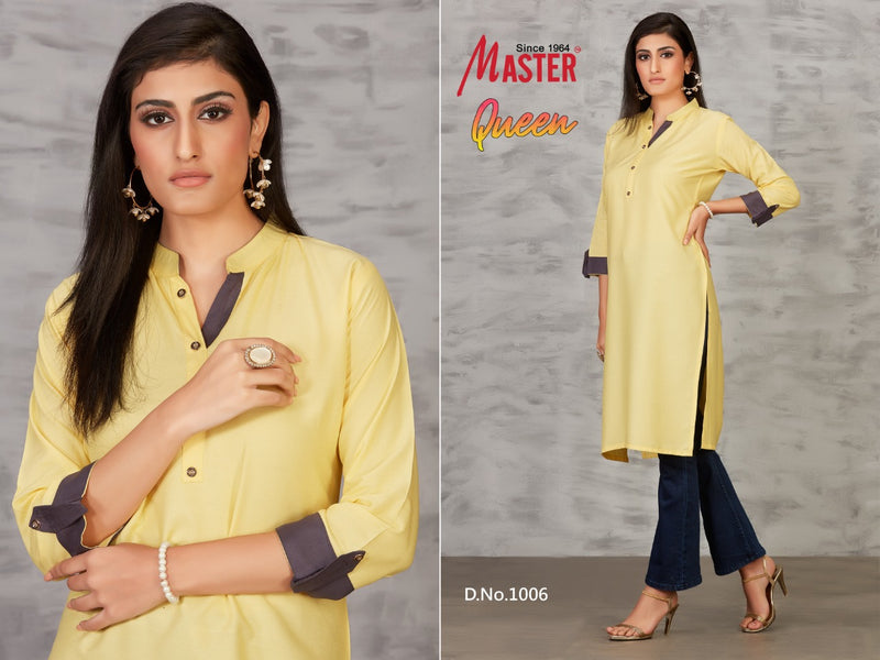 Master Queen Rayon Fancy Stylish Casual Office Wear Kurtis