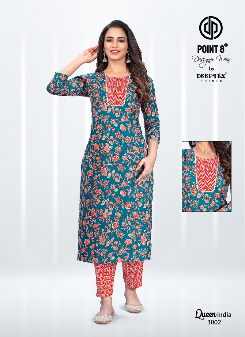 Deeptex Queen India Vol 3 Pure Cotton With Heavy Work Stylish Designer Casual Look Salwar Suit