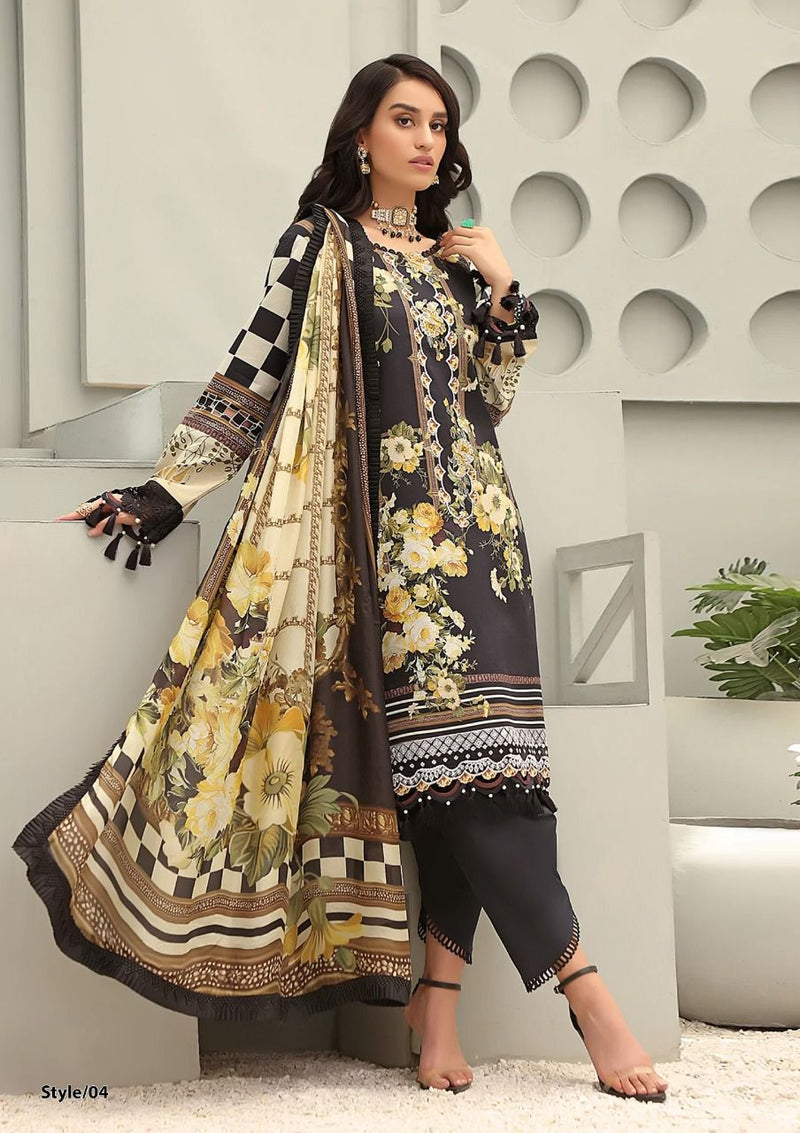 Al Karam Queens Court Cambric Cotton With Printed Work Stylish Designer Casual Look Salwar Kameez
