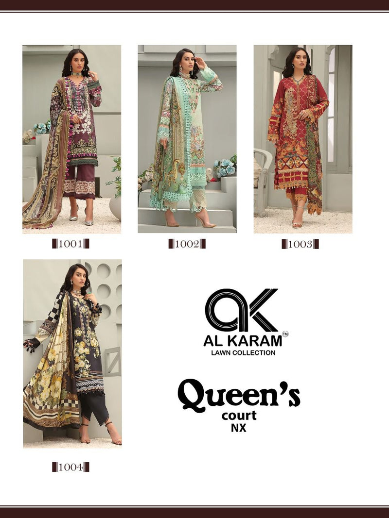 Al Karam Queens Court Nx Pure Cotton With Fancy Work Stylish Designer Pakistani Salwar Kameez