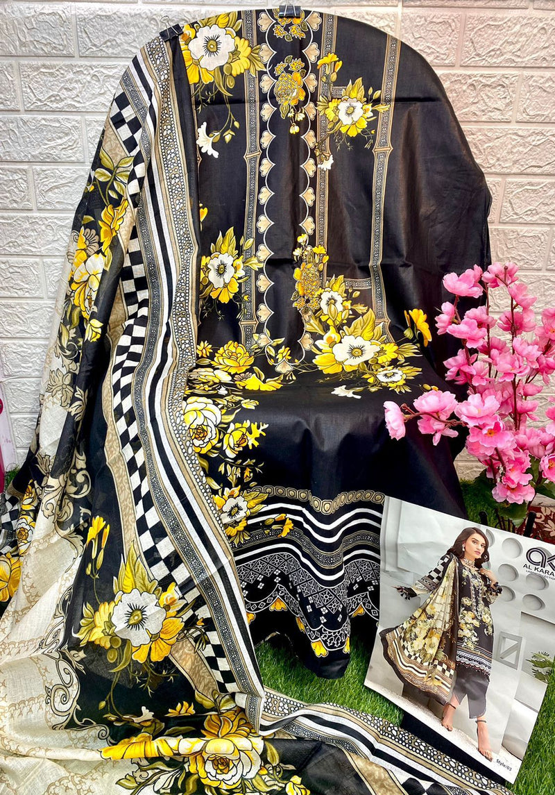 Al Karam Queens Court Nx Pure Cotton With Fancy Work Stylish Designer Pakistani Salwar Kameez