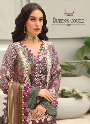 Shree Fabs Queens Court Pure Cotton With Heavy Embroidery Work Stylish Designer Pakistani Casual Wear Salwar Kameez