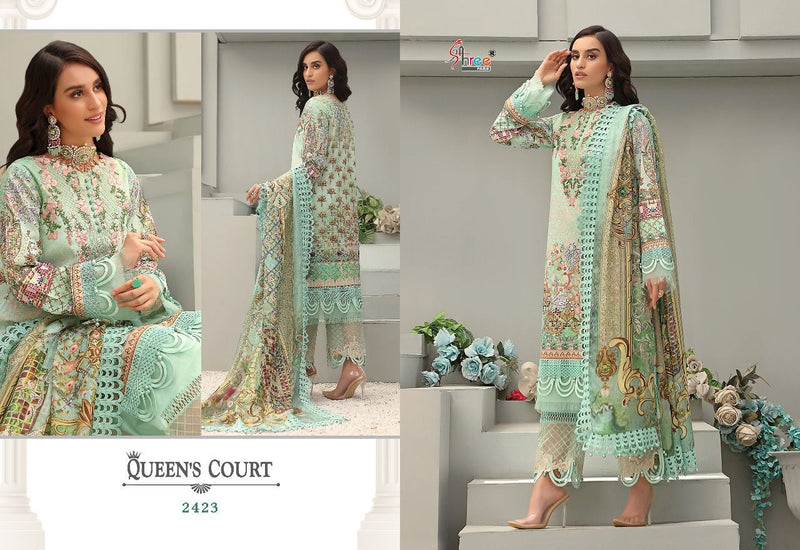 Shree Fabs Queens Court Pure Cotton With Heavy Embroidery Work Stylish Designer Pakistani Casual Wear Salwar Kameez