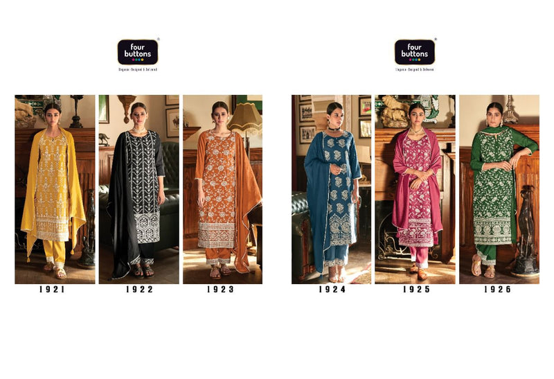 Four Buttons Qurbat Modal Silk Ready Made Designer Party Wear Suits With Heavy Embroidery