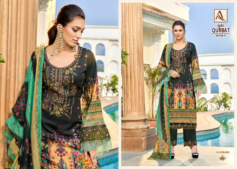 Alok Suits Qurbat Vol 11 Jam Cotton Digital Print Fancy Embroidery Daman Embroidery Patch Work Swarovski Diamond Work Fancy Designer Salwar Suit