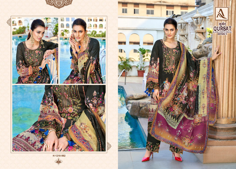 Alok Suits Qurbat Vol 11 Jam Cotton Digital Print Fancy Embroidery Daman Embroidery Patch Work Swarovski Diamond Work Fancy Designer Salwar Suit