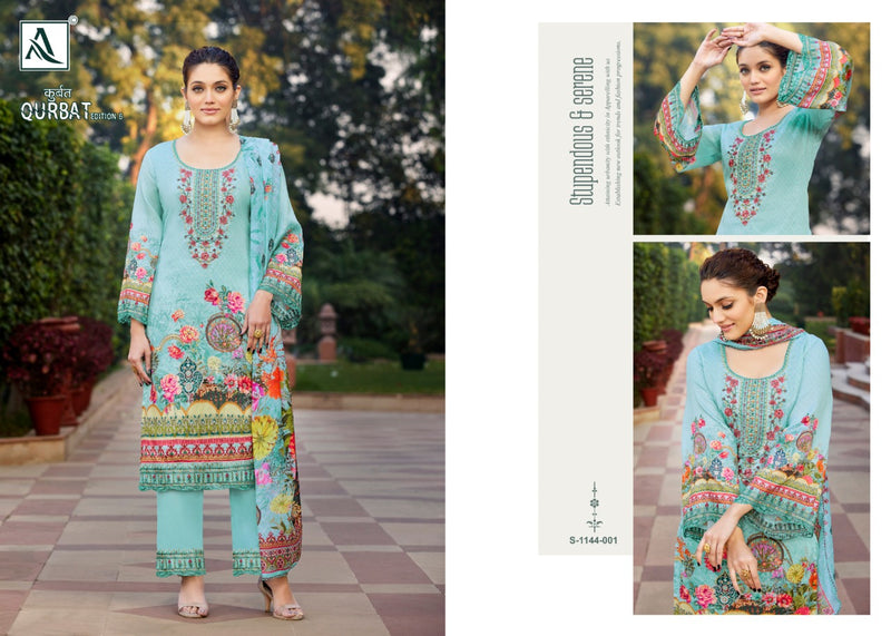 Alok Suit Qurbat Vol 6 Jam Cotton With Printed Work Stylish Designer Festive Wear Salwar Kameez