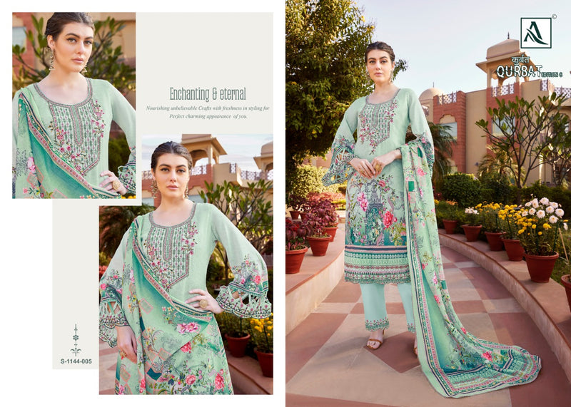 Alok Suit Qurbat Vol 6 Jam Cotton With Printed Work Stylish Designer Festive Wear Salwar Kameez