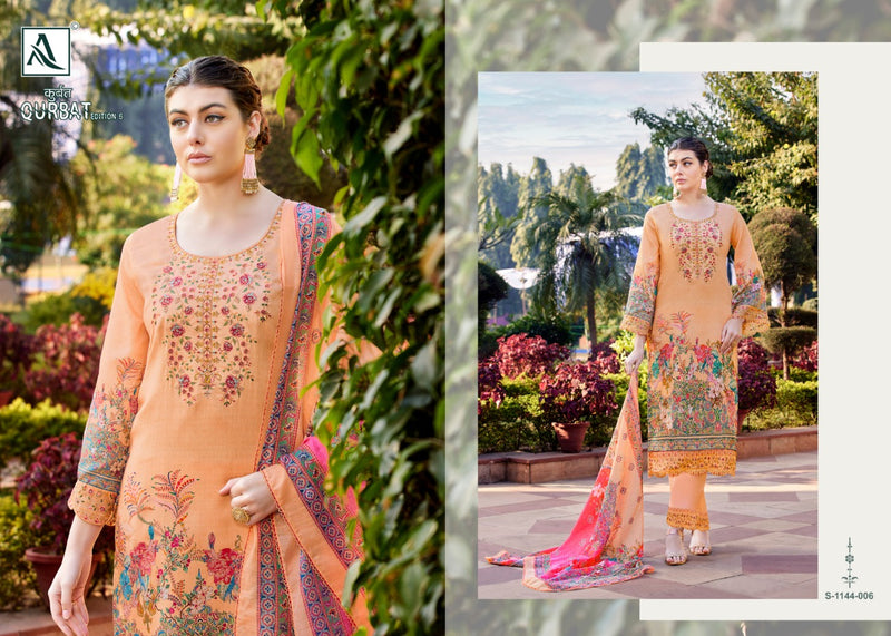 Alok Suit Qurbat Vol 6 Jam Cotton With Printed Work Stylish Designer Festive Wear Salwar Kameez