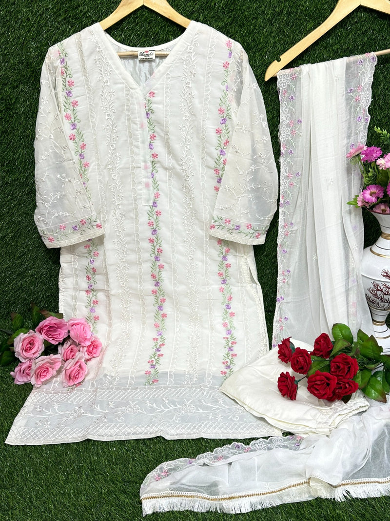 Ramsha R 1046 Georgette Embroidery Work Pakistani Designer Kurti
