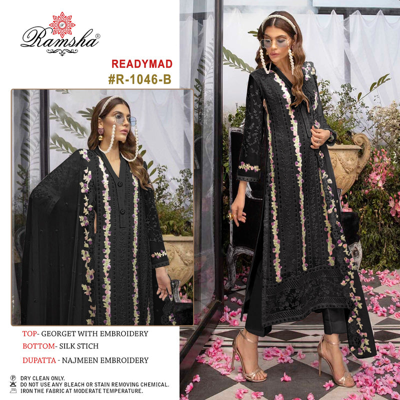 Ramsha R 1046 Georgette Embroidery Work Pakistani Designer Kurti