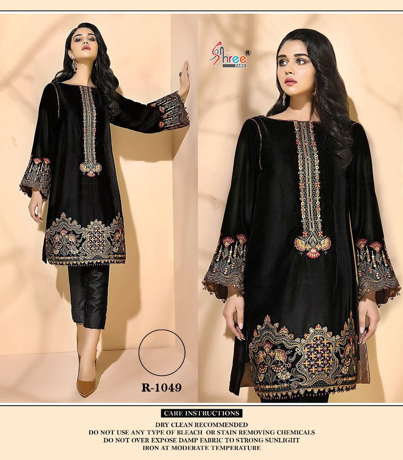 Shree Fabs R 1049 Velvet With Fancy Work Stylish Designer Pakistani Fancy Look Kurti