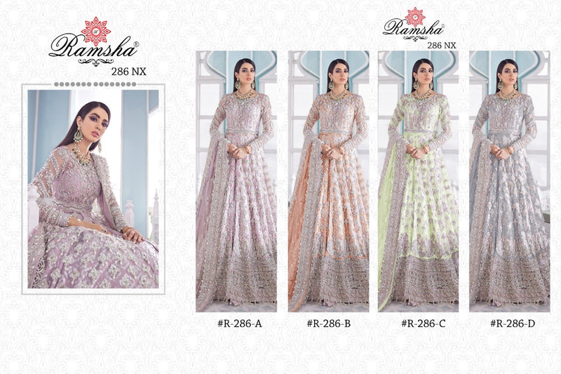 Ramsha Fashion R 286  Nx With Heavy Embroidery Work Wedding Wear Salwar Suits
