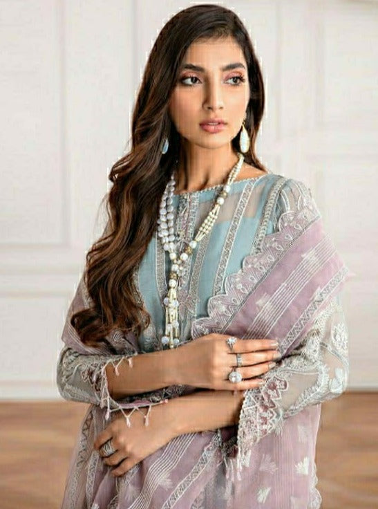 Ramsha R 348 Georgette Heavy Embroidered Pakistani Style Salwar Suits