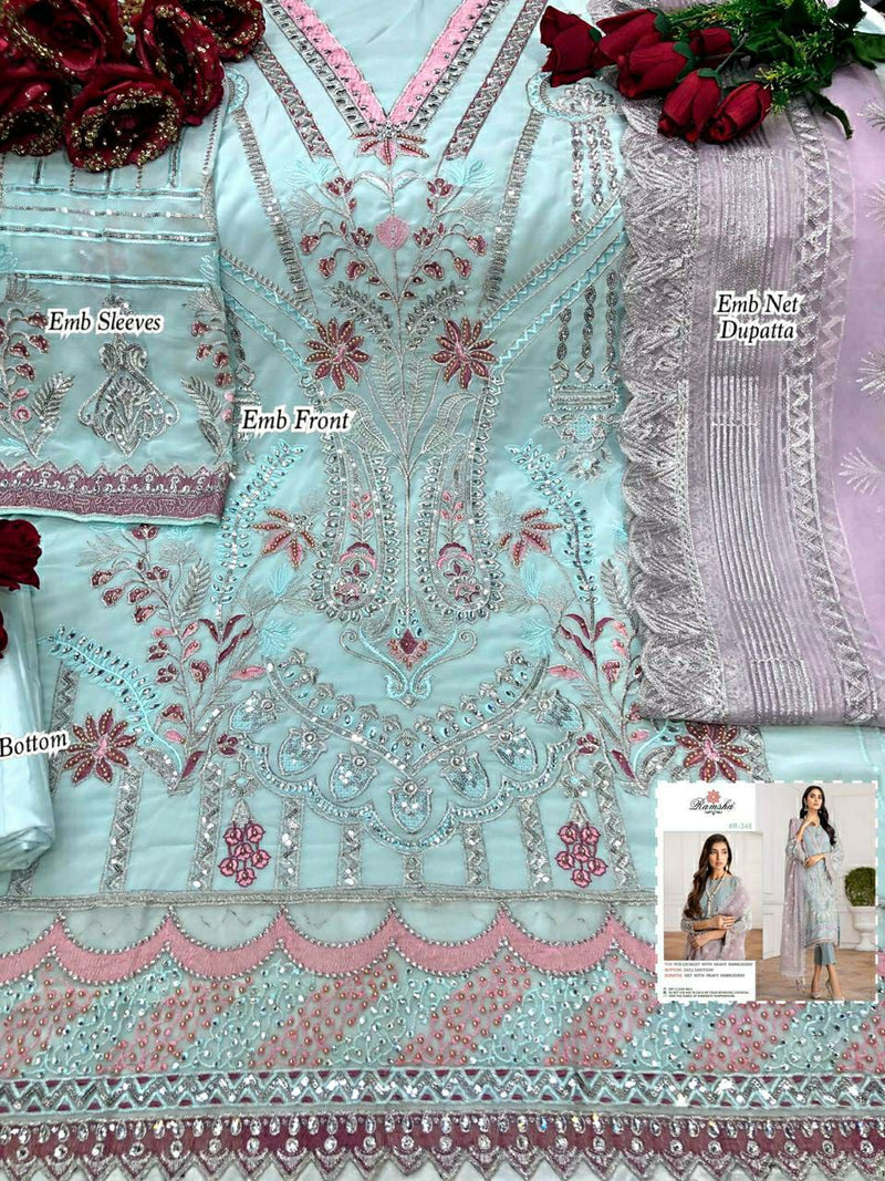 Ramsha R 348 Georgette With Heavy Embroidery Work Pakistani Style Salwar Suits
