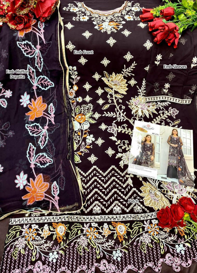 Ramsha R 451 And R 476 Georgette Embroidered Pakistani Style Wedding Wear Salwar Suits