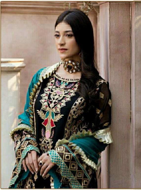Ramsha R 475 Georgette Embroidered Designer Pakistani Style Wedding Wear Salwar Suits