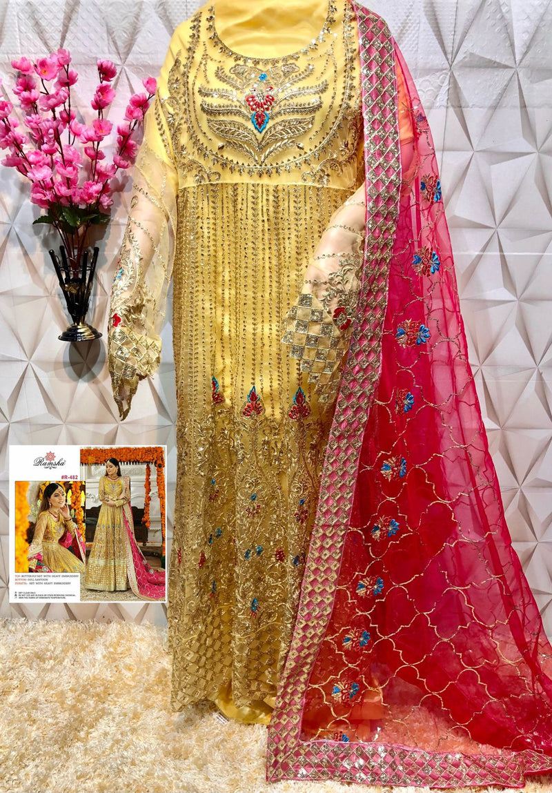 Ramsha R 481 To R 483 Butterfly Net Designer Bridal Wear Salwar Suits With Heavy Embroidery