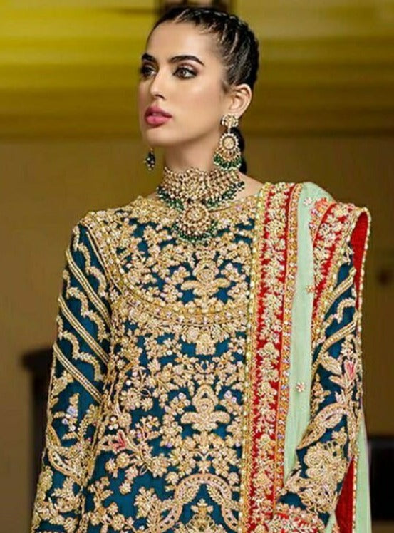 Ramsha R 487 Net With Heavy Embroidery Pakistani Style Wedding Wear Salwar Suits