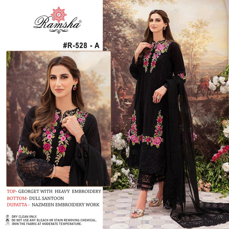 Ramsha R 528 A Georgette With Beautiful Work Stylish Designer Pakistani Party Wear Salwar Suit