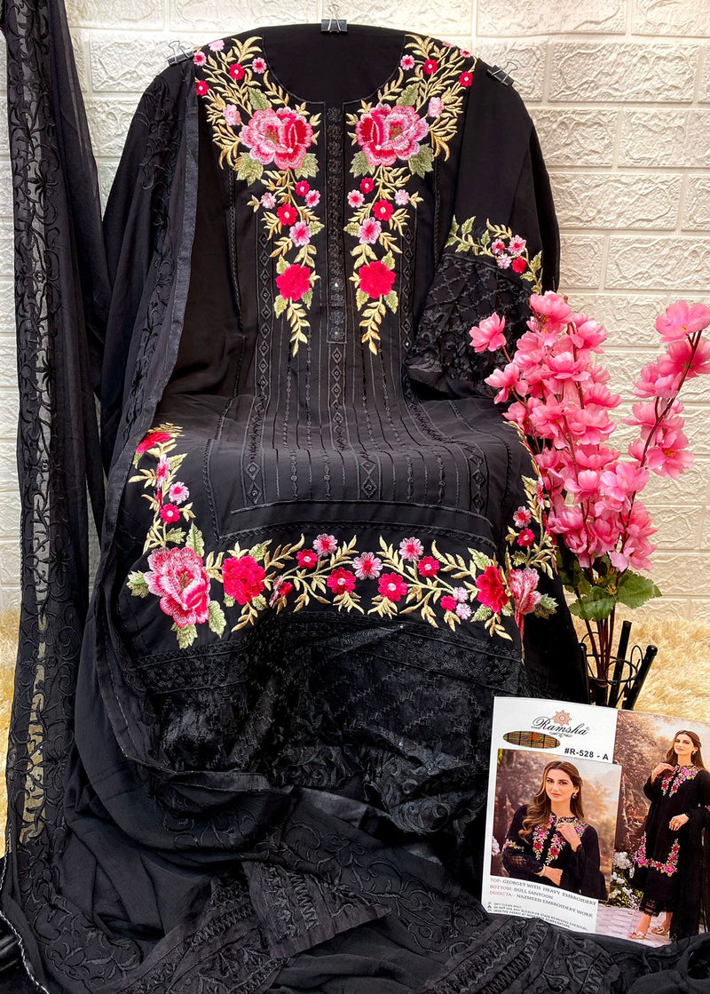 Ramsha R 528 A Georgette With Beautiful Work Stylish Designer Pakistani Party Wear Salwar Suit