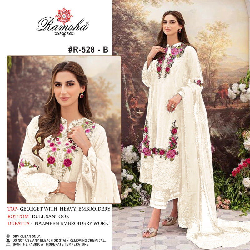 Ramsha R 528 B Georgette With Beautiful Work Stylish Designer Pakistani Party Wear Salwar Suit