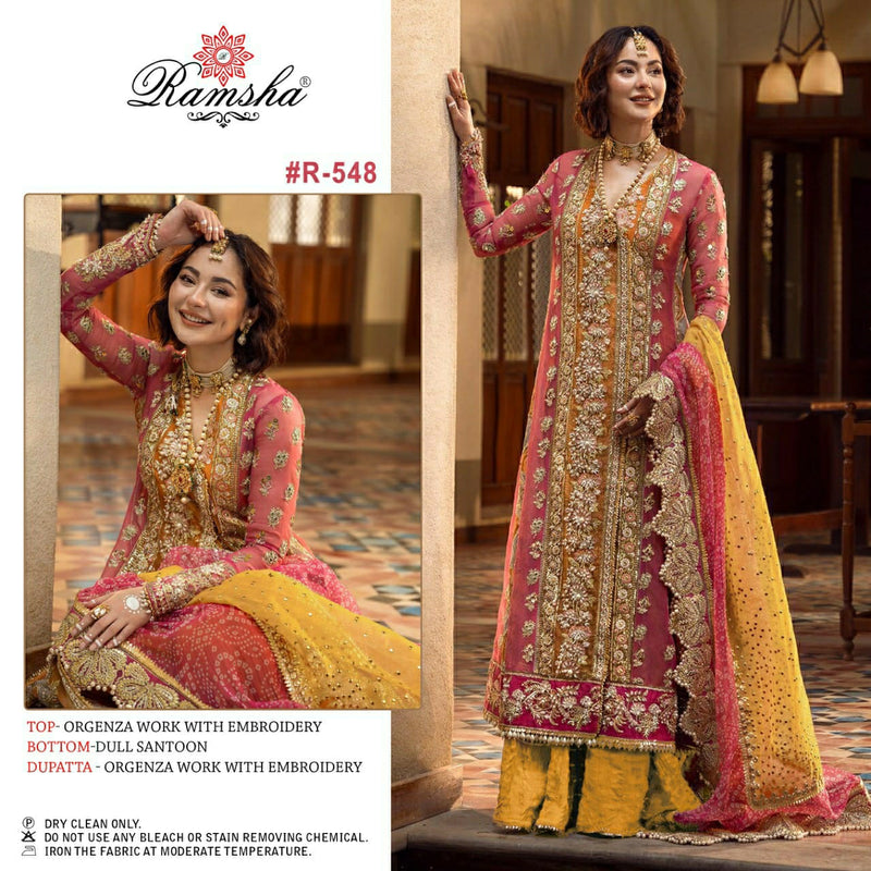 Ramsha Dno 548 Organza With Beautiful Work Stylish Designer Wedding Look Salwar Kameez