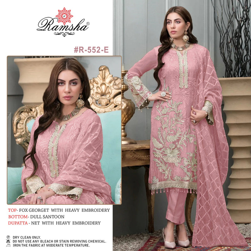 Ramsha R 552 E Georgette With Beautiful Heavy Embroidery Work Stylish Designer Pakistani Salwar Kameez