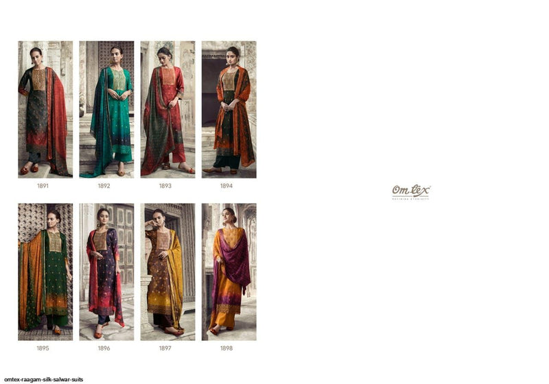 Omtex Raagam Silk Jacquard Beautiful Collection Of Salwar Kameez With Digital Print & Embroidery