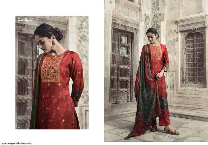 Omtex Raagam Silk Jacquard Beautiful Collection Of Salwar Kameez With Digital Print & Embroidery