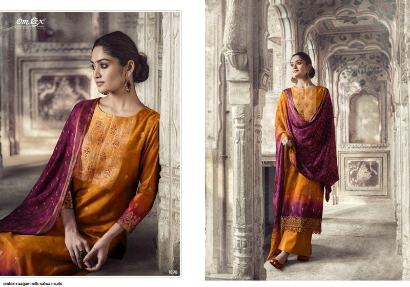 Omtex Raagam Silk Jacquard Beautiful Collection Of Salwar Kameez With Digital Print & Embroidery