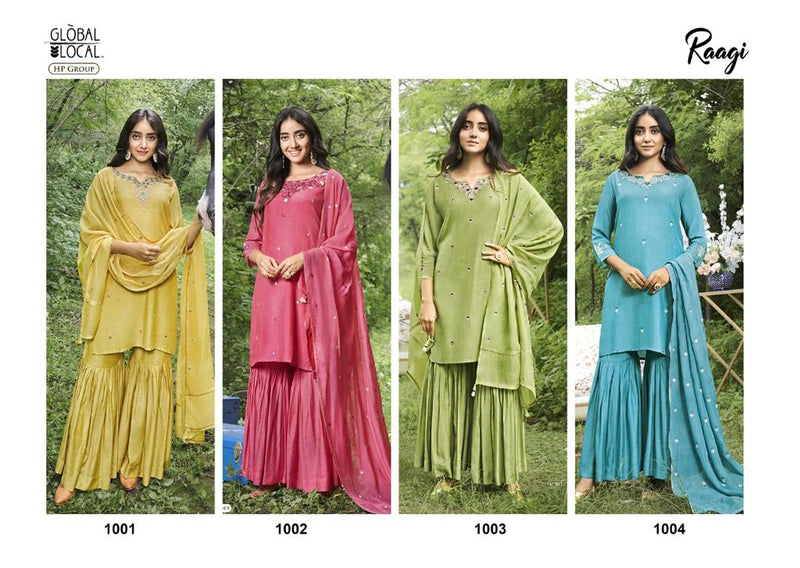 Global Local Raagi Muslin With Fancy Embroidery Work Stylish Designer Beautiful Sharara
