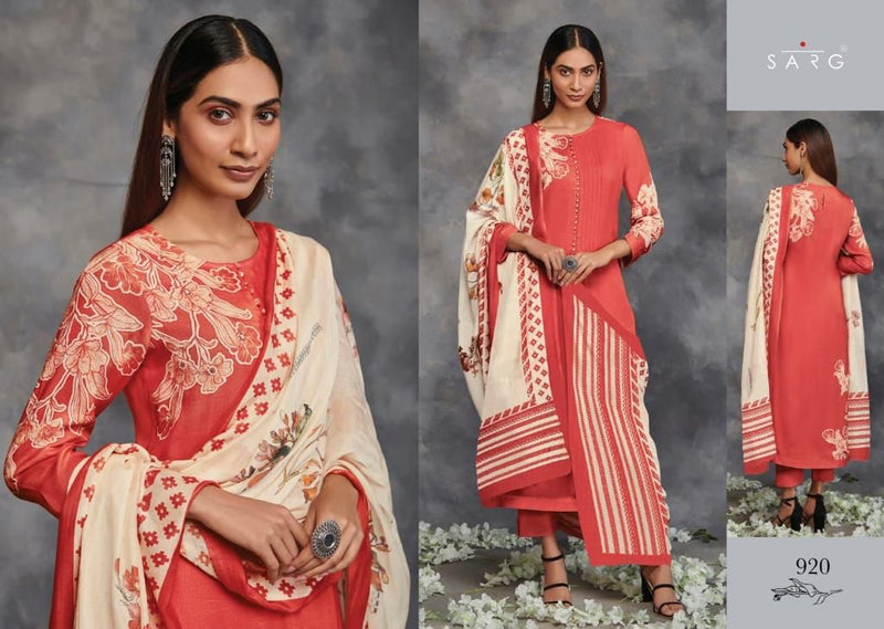 Sarg Raagini Muslin Silk Digital Print With Hand Work Party Wear Salwar Suits