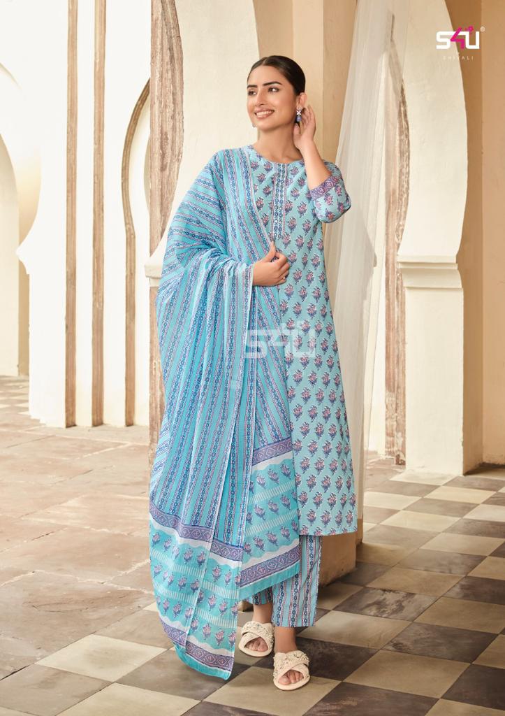 S4u Shivali Rabta Pure Cotton With Fancy Printed Work Stylish Designer Casual Wear Kurti