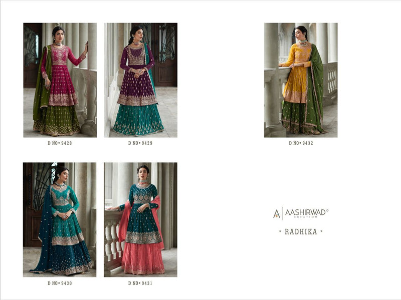 Aashirwad Creation Radhika Georgette With Heavy Embroidery Work Stylish Designer Festive Wear Kurti